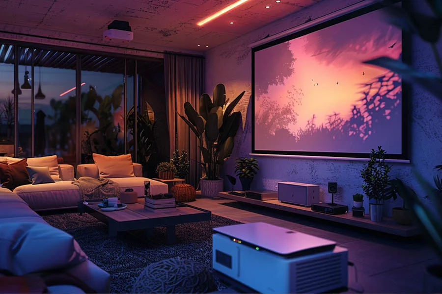 home theater projector and screen