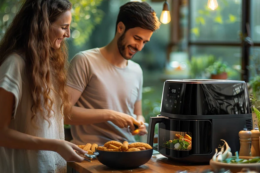 cooking a burger in air fryer